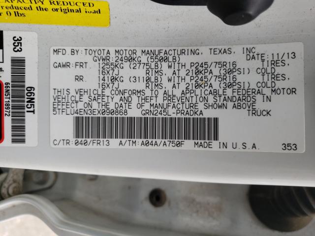 2014 TOYOTA TACOMA DOU 5TFLU4EN3EX090868