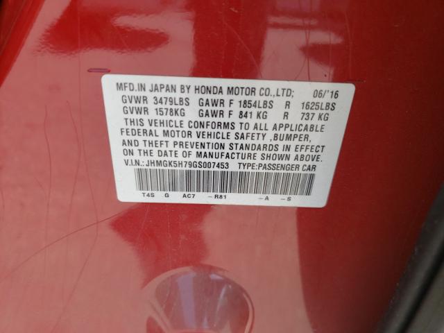 2016 HONDA FIT EX JHMGK5H79GS007453