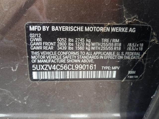 2012 BMW X5 XDRIVE3 5UXZV4C56CL990161