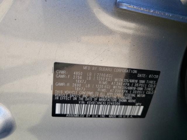 2020 SUBARU OUTBACK LI 4S4BTANC6L3240306