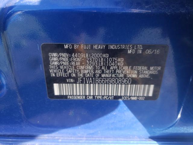 2017 SUBARU WRX JF1VA1B66H9808960