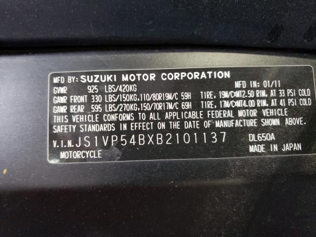 2011 SUZUKI DL650 A JS1VP54BXB2101137