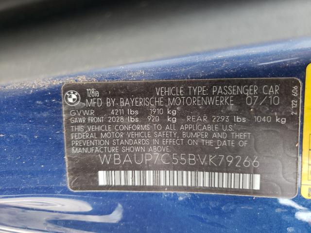 2011 BMW 128 I WBAUP7C55BVK79266