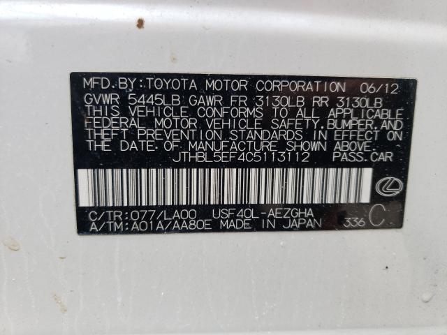 2012 LEXUS LS 460 JTHBL5EF4C5113112