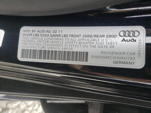2012 AUDI A7 PRESTIG WAUSGAFC3CN002289