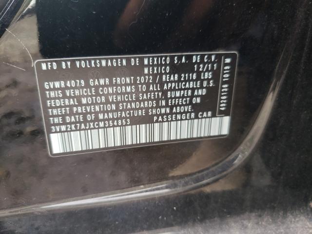 2012 VOLKSWAGEN JETTA BASE 3VW2K7AJXCM354853