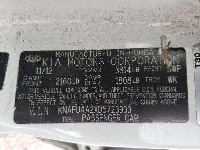 2013 KIA FORTE KNAFU4A2XD5723933