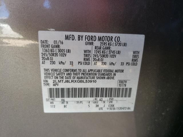 2016 LINCOLN MKX RESERV 2LMTJ8LRXGBL53910