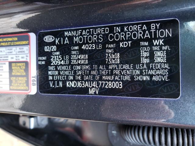 2020 KIA SOUL GT LI KNDJ63AU4L7728003