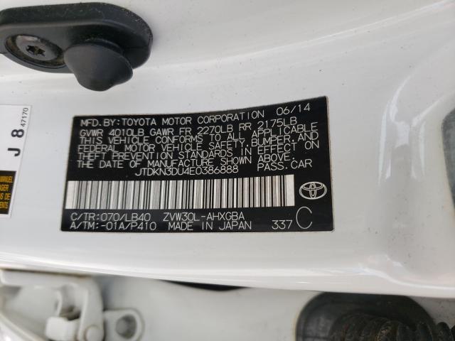 2014 TOYOTA PRIUS JTDKN3DU4E0386888