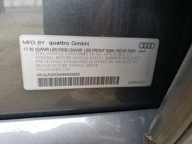 2017 AUDI S8 PLUS QU WUAJ5AFDXHN900895
