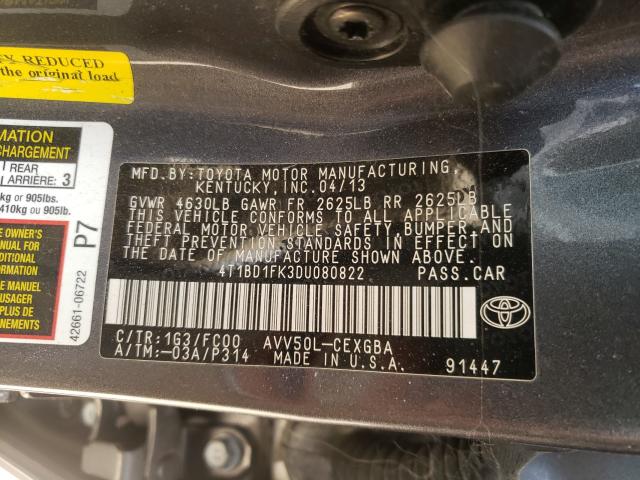 2013 TOYOTA CAMRY HYBR 4T1BD1FK3DU080822