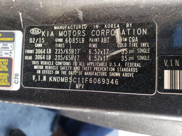 2015 KIA SEDONA LX KNDMB5C11F6069346