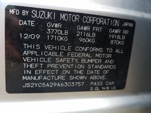 2010 SUZUKI SX4 LE JS2YC5A29A6303757