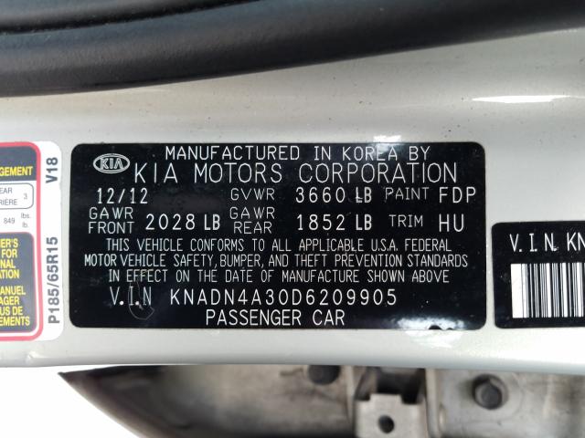 2013 KIA RIO EX KNADN4A30D6209905