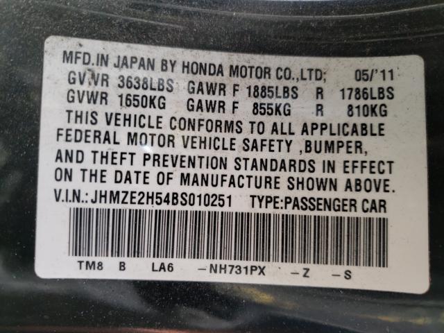 2011 HONDA INSIGHT LX JHMZE2H54BS010251
