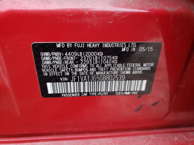 2016 SUBARU WRX LIMITE JF1VA1J65G8802539