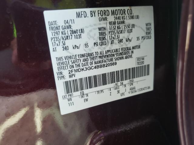 2011 FORD EDGE SE 2FMDK3GC4BBB20569