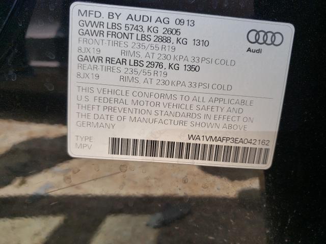 2014 AUDI Q5 TDI PRE WA1VMAFP3EA042162