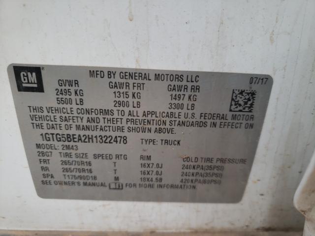 2017 GMC CANYON 1GTG5BEA2H1322478