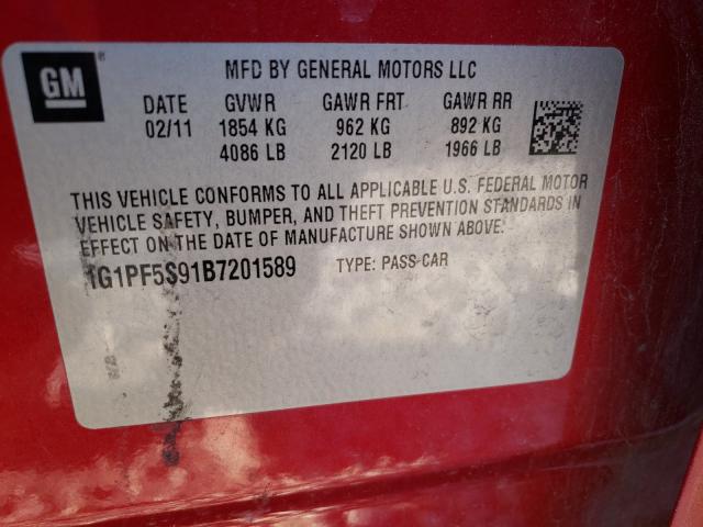 2011 CHEVROLET CRUZE LT 1G1PF5S91B7201589
