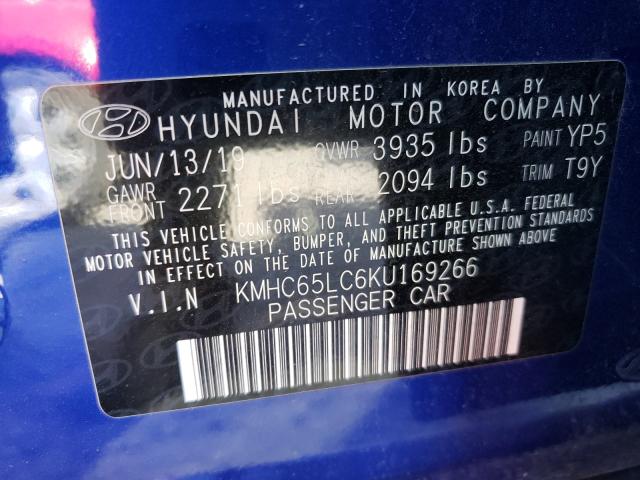 2019 HYUNDAI IONIQ BLUE KMHC65LC6KU169266