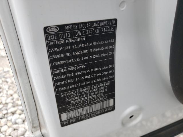 2013 LAND ROVER LR4 HSE LU SALAK2D47DA660830