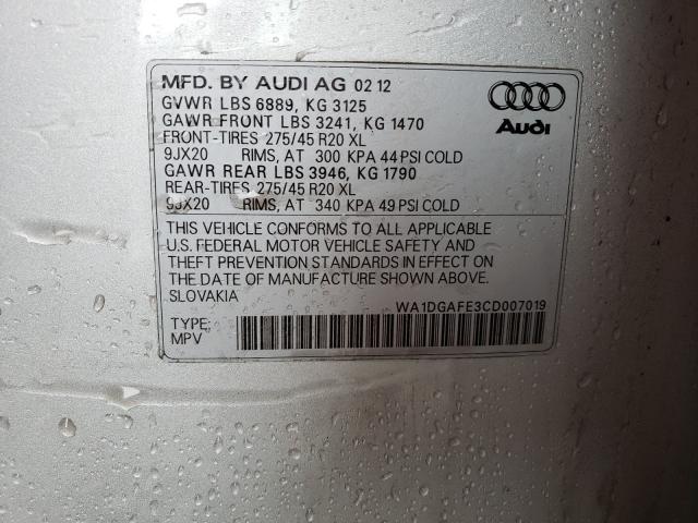 2012 AUDI Q7 PRESTIG WA1DGAFE3CD007019