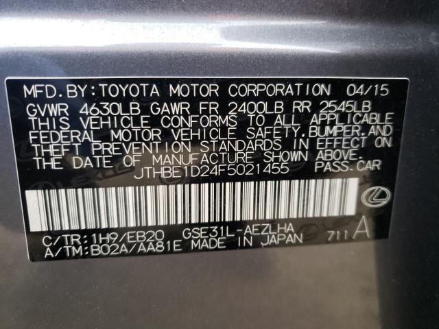 2015 LEXUS IS 350 JTHBE1D24F5021455