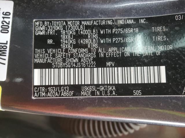 2018 TOYOTA SEQUOIA SR 5TDBY5G14JS161222