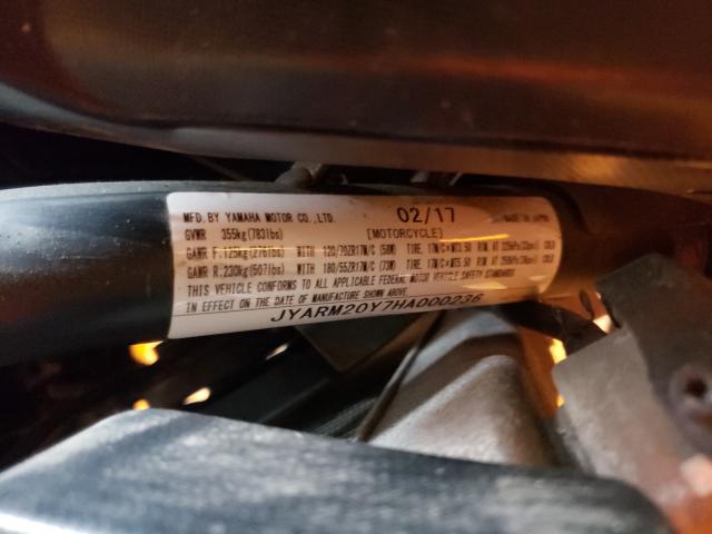 2017 YAMAHA FZ07A C JYARM20Y7HA000236