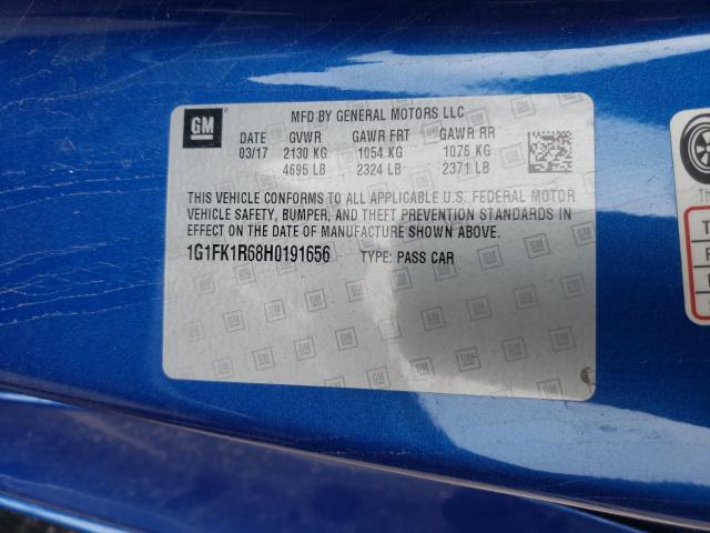 2017 CHEVROLET CAMARO ZL1 1G1FK1R68H0191656
