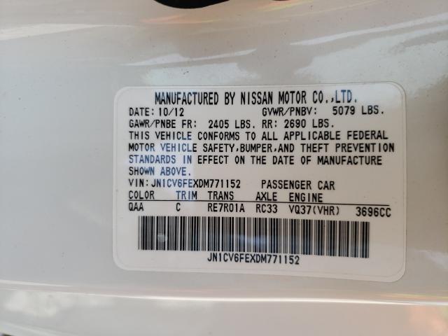 2013 INFINITI G37 SPORT JN1CV6FEXDM771152