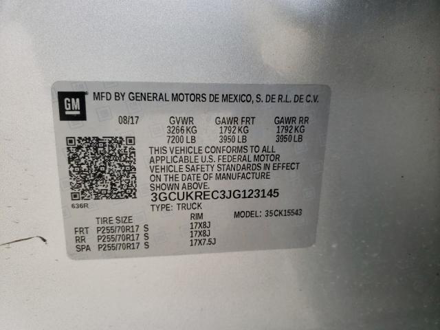 2018 CHEVROLET SILVERADO 3GCUKREC3JG123145