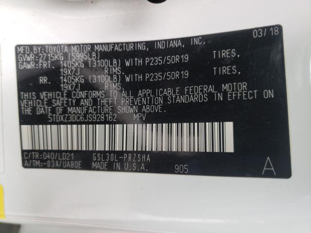 2018 TOYOTA SIENNA SE 5TDXZ3DC6JS928162