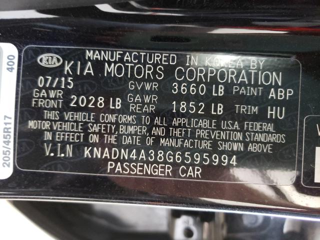 2016 KIA RIO EX KNADN4A38G6595994
