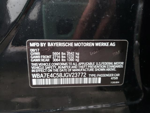 2018 BMW 740 XI WBA7E4C58JGV23772