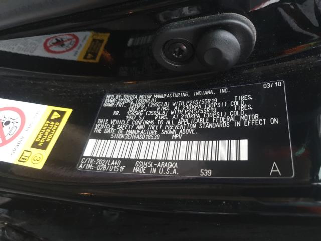 2010 TOYOTA HIGHLANDER 5TDDK3EH4AS018530