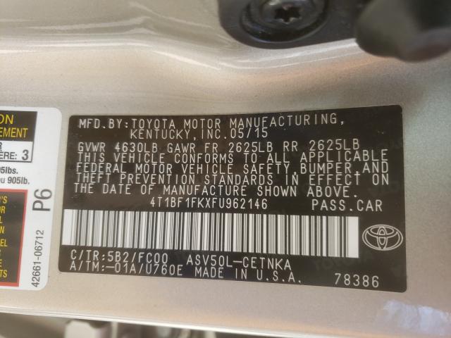 2015 TOYOTA CAMRY LE 4T1BF1FKXFU962146