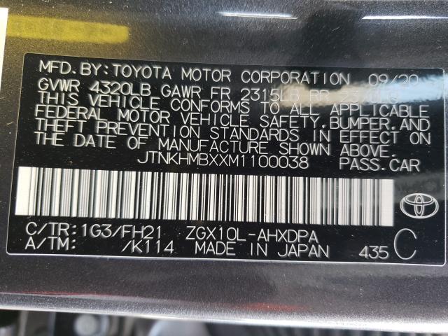 2021 TOYOTA C-HR JTNKHMBXXM1100038