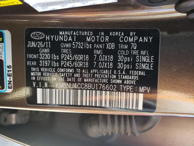 2011 HYUNDAI VERACRUZ G KM8NU4CC8BU176602