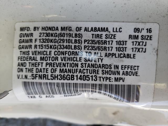 2016 HONDA ODYSSEY SE 5FNRL5H36GB140513