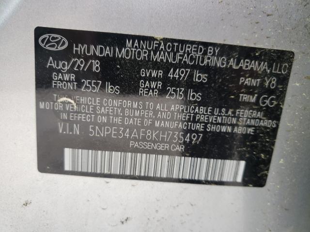 2019 HYUNDAI SONATA LIM 5NPE34AF8KH735497