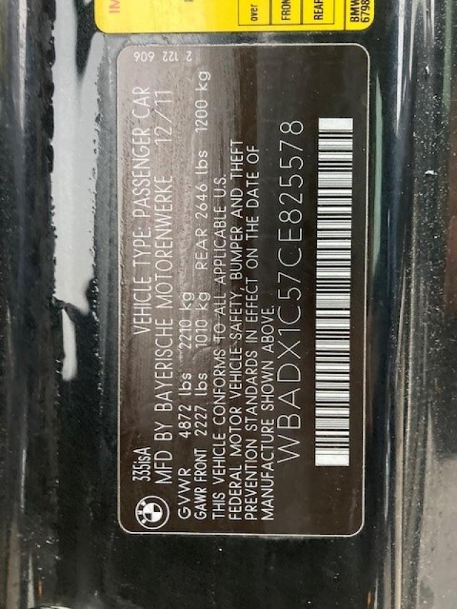 2012 BMW 335 I SULE WBADX1C57CE825578