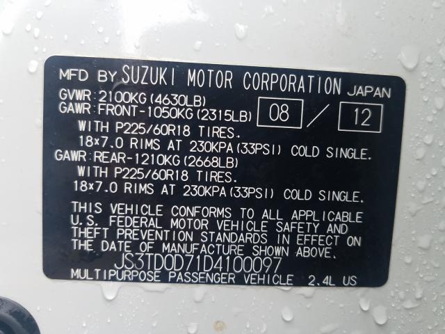 VIN JS3TD0D71D4100097 2013 Suzuki Grand Vitara, Lim... no.10