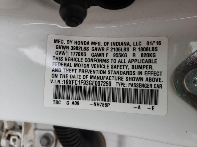 2016 HONDA CIVIC TOUR 19XFC1F93GE007250
