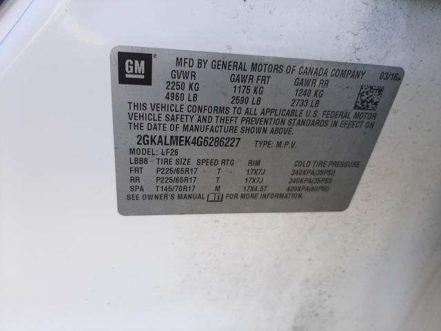 2016 GMC TERRAIN 2GKALMEK4G6286227