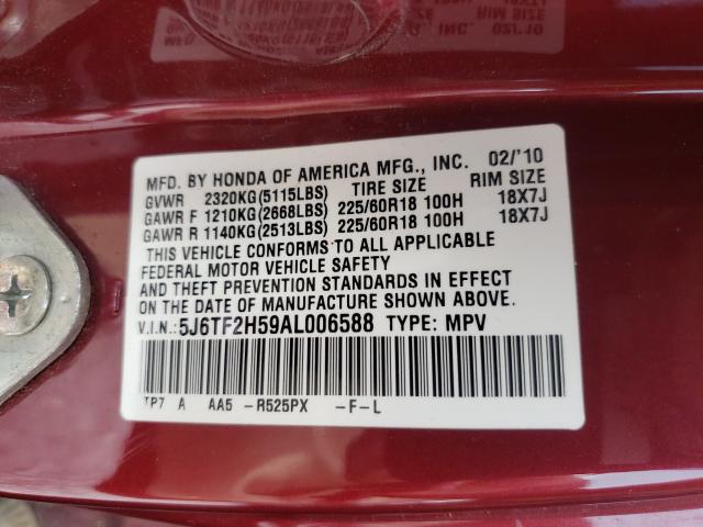 2010 HONDA ACCORD 5J6TF2H59AL006588