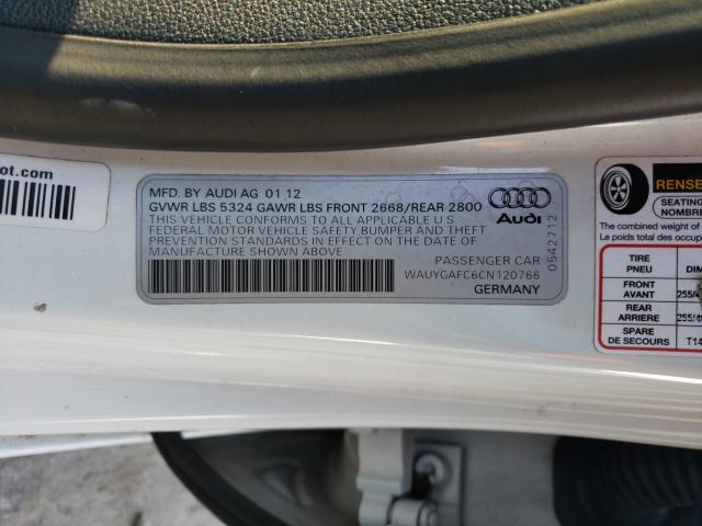 2012 AUDI A7 PREMIUM WAUYGAFC6CN120766