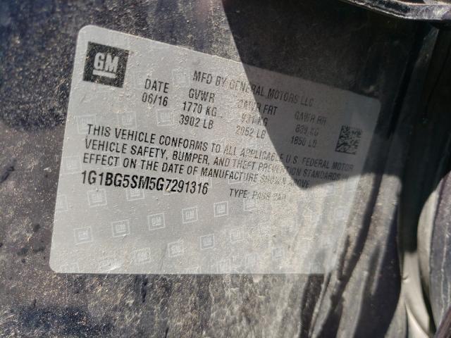 2016 CHEVROLET CRUZE PREM 1G1BG5SM5G7291316